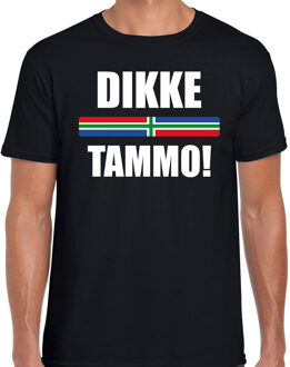 Bellatio Decorations Dikke tammo met vlag Groningen t-shirts Gronings dialect zwart voor heren