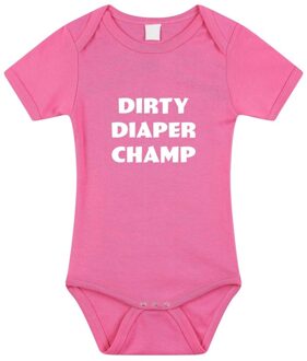 Bellatio Decorations Dirty Diaper Champ tekst rompertje roze baby