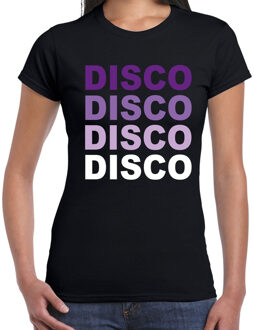 Bellatio Decorations Disco feest t-shirt zwart voor dames 2XL