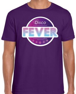 Bellatio Decorations Disco fever feest t-shirt paars voor heren 2XL