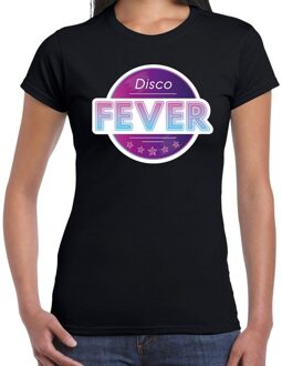 Bellatio Decorations Disco fever feest t-shirt zwart voor dames 2XL