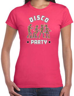 Bellatio Decorations Disco verkleed t-shirt dames - jaren 80 feest outfit - disco party M