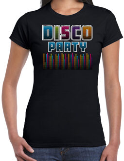 Bellatio Decorations Disco verkleed t-shirt dames - jaren 80 feest outfit - Disco Party - zwart 2XL