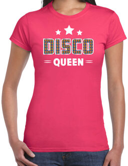 Bellatio Decorations disco verkleed t-shirt dames - jaren 80 feest outfit - disco queen 2XL