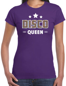 Bellatio Decorations disco verkleed t-shirt dames - jaren 80 feest outfit - disco queen 2XL