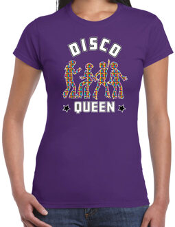 Bellatio Decorations Disco verkleed t-shirt dames - jaren 80 feest outfit - disco queen S