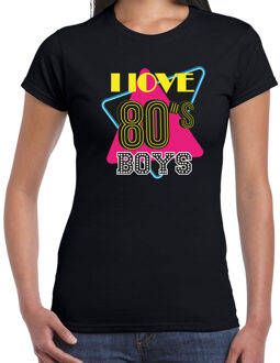 Bellatio Decorations Disco verkleed t-shirt dames - jaren 80 feest outfit - I love 80 boys S