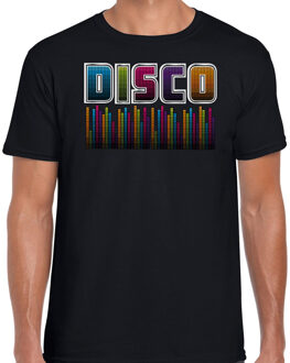 Bellatio Decorations Disco verkleed t-shirt heren - jaren 80 feest outfit - disco muziek - zwart XL
