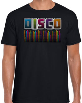 Bellatio Decorations Disco verkleed t-shirt heren - jaren 80 feest outfit - disco muziek - zwart