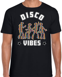 Bellatio Decorations Disco verkleed t-shirt heren - jaren 80 feest outfit - disco vibes - zwart