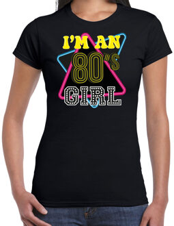 Bellatio Decorations Disco verkleed t-shirt voor dames - jaren 80/80's girl - zwart - carnaval/foute party