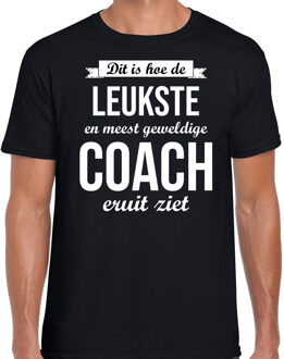 Bellatio Decorations Dit is hoe de leukste en meest geweldige coach eruit ziet cadeau t-shirt zwart heren 2XL
