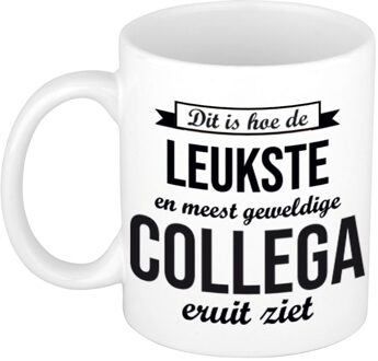Bellatio Decorations Dit is hoe de leukste en meest geweldige collega eruitziet - koffiemok - wit - 300 ml
