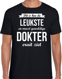 Bellatio Decorations Dit is hoe de leukste en meest geweldige dokter eruit ziet cadeau t-shirt zwart heren 2XL
