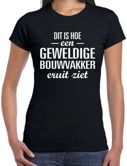 Bellatio Decorations Dit is hoe een geweldige bouwvakker eruit ziet cadeau t-shirt zwart dames 2XL