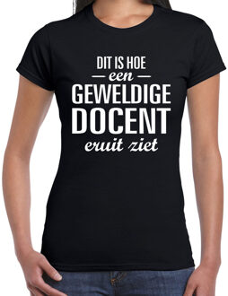 Bellatio Decorations Dit is hoe een geweldige docent eruit ziet cadeau t-shirt zwart dames 2XL