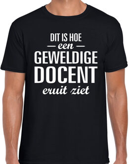 Bellatio Decorations Dit is hoe een geweldige docent eruit ziet cadeau t-shirt zwart heren 2XL