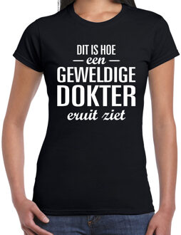 Bellatio Decorations Dit is hoe een geweldige dokter eruit ziet cadeau t-shirt zwart dames 2XL