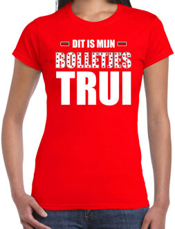 Bellatio Decorations Dit is mijn bolletjes trui fun tekst t-shirt rood voor dames 2XL