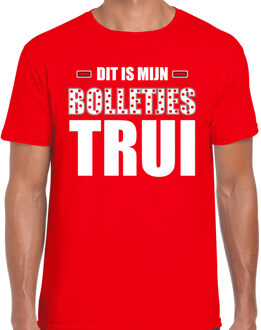 Bellatio Decorations Dit is mijn bolletjes trui fun tekst t-shirt rood voor heren