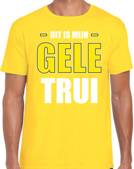 Bellatio Decorations Dit is mijn gele trui - fun tekst - wielrennen - t-shirt - geel - voor heren - tour de france