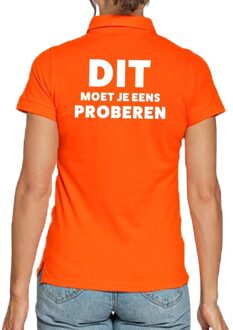 Bellatio Decorations Dit moet je eens proberen beurs/evenementen polo shirt oranje dames - verkoop/horeca XL