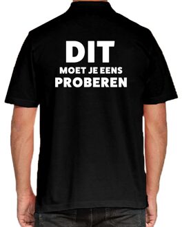 Bellatio Decorations Dit moet je eens proberen beurs/evenementen polo shirt zwart voo XL