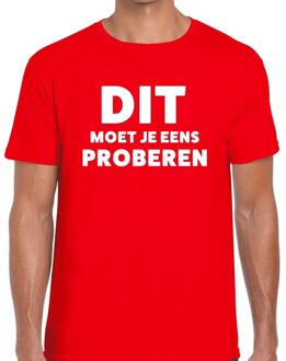 Bellatio Decorations Dit moet je eens proberen beurs/evenementen t-shirt rood heren XL