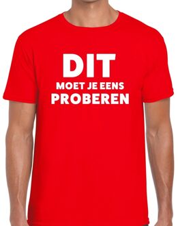 Bellatio Decorations Dit moet je eens proberen beurs/evenementen t-shirt rood heren