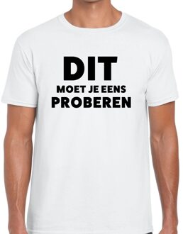 Bellatio Decorations Dit moet je eens proberen beurs/evenementen t-shirt wit heren