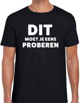 Bellatio Decorations Dit moet je eens proberen beurs/evenementen t-shirt zwart heren L