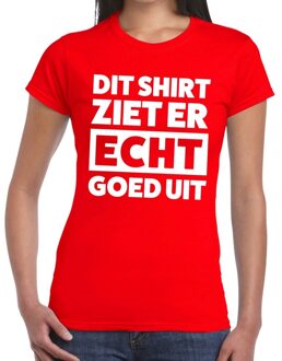 Bellatio Decorations Dit shirt ziet er echt goed uit tekst t-shirt rood dames 2XL