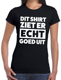 Bellatio Decorations Dit shirt ziet er echt goed uit tekst t-shirt zwart dames 2XL