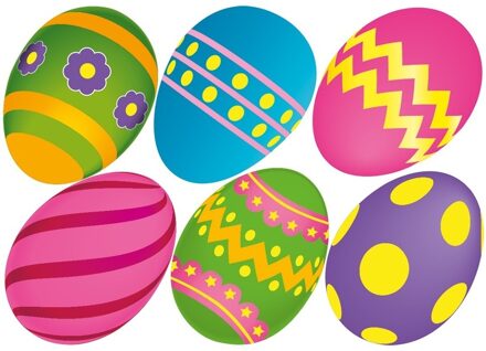 Bellatio Decorations DIY papieren decoratie paaseieren 6x Multi