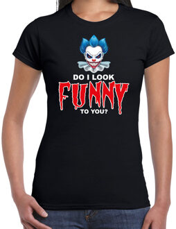 Bellatio Decorations Do I look funny to you halloween verkleed t-shirt zwart voor dames XL