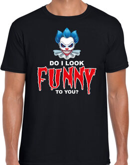 Bellatio Decorations Do I look funny to you horror shirt zwart voor heren - verkleed t-shirt 2XL