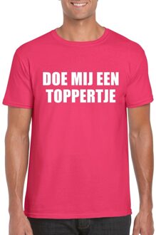 Bellatio Decorations Doe mij een Toppertje shirt roze voor heren 2XL