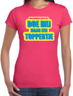 Bellatio Decorations Doe mij maar een toppertje foute party shirt roze dames L