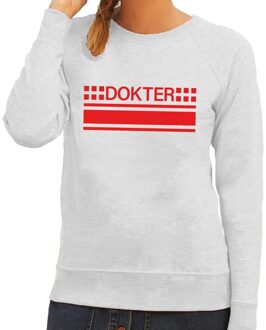 Bellatio Decorations Dokter logo sweater grijs voor dames 2XL