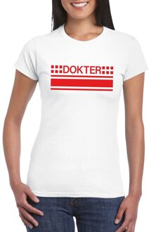 Bellatio Decorations Dokter logo t-shirt wit voor dames 2XL