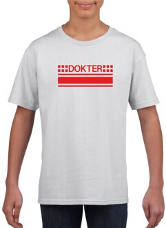 Bellatio Decorations Dokter logo t-shirt wit voor kinderen L (146-152)