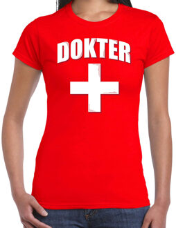 Bellatio Decorations Dokter met kruis verkleed t-shirt rood voor dames