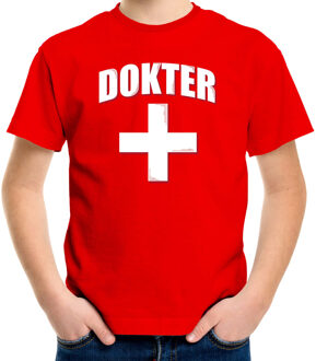 Bellatio Decorations Dokter met kruis verkleed t-shirt rood voor kinderen L (146-152)