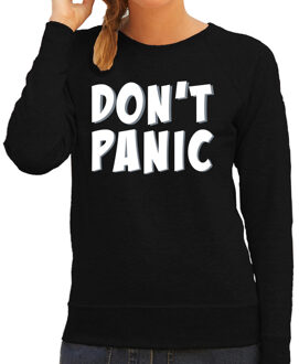 Bellatio Decorations Dont panic / geen paniek sweater / trui zwart voor dames