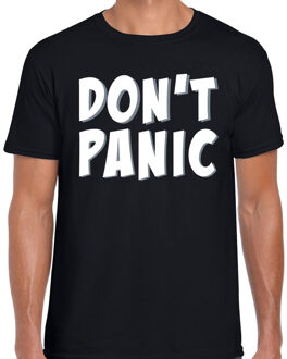 Bellatio Decorations Dont panic / geen paniek t-shirt zwart voor heren 2XL