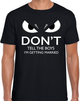 Bellatio Decorations Dont tell the boys Im getting married t-shirt zwart heren met gemene ogen 2XL