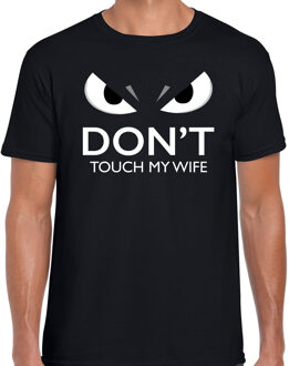 Bellatio Decorations Dont touch my wife t-shirt zwart heren met gemene ogen