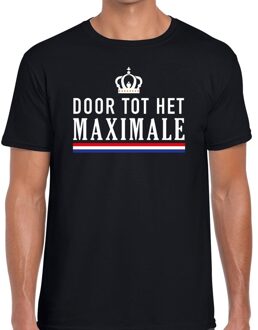 Bellatio Decorations Door het Maximale t-shirt zwart heren 2XL - Feestshirts