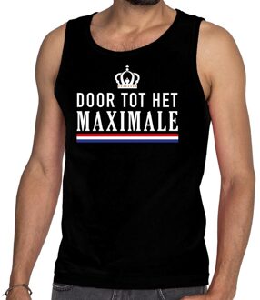 Bellatio Decorations Door tot het maximale tanktop / mouwloos shirt zwart heren S - Feestshirts