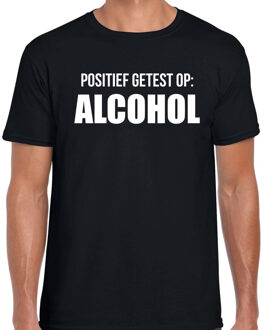 Bellatio Decorations Drank t-shirt positief getest op alcohol zwart voor heren - Drank t-shirt 2XL